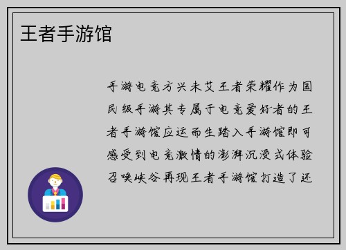 王者手游馆